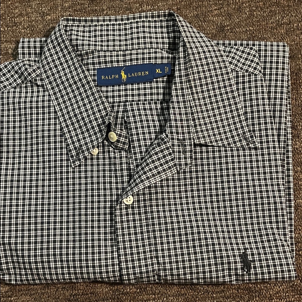 Ralph Lauren Black and White Plaid Men's Shirt